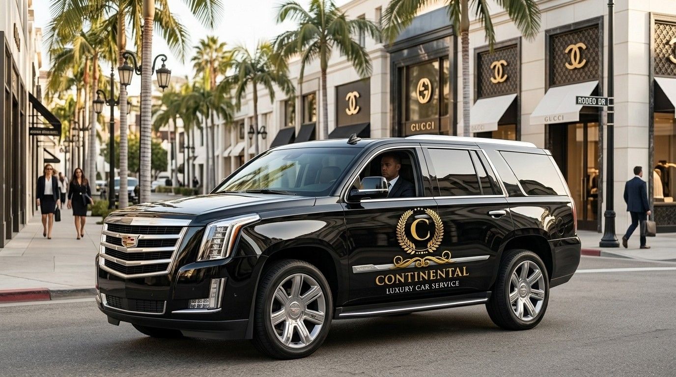 Continental Cadillac Escalade in Rodeo Drive, Los Angeles
